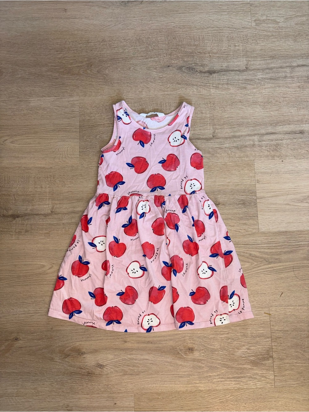 H&M Sleeveless Dress with Red Apple Print